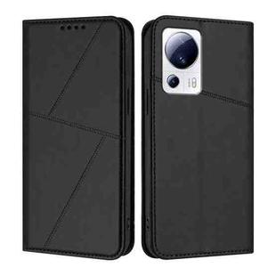 For Xiaomi 13 Lite / Civi 2 Strong Magnetic Frosted Flip Leather Phone Case(Black)