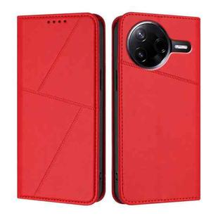 For Xiaomi Poco F7 Pro / Redmi K80 Strong Magnetic Frosted Flip Leather Phone Case(Red)