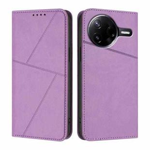For Xiaomi Poco F7 Pro / Redmi K80 Strong Magnetic Frosted Flip Leather Phone Case(Light Purple)