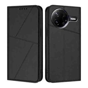 For Xiaomi Poco F7 Pro / Redmi K80 Strong Magnetic Frosted Flip Leather Phone Case(Black)