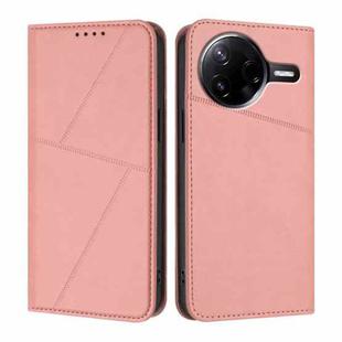 For Xiaomi Poco F7 Pro / Redmi K80 Strong Magnetic Frosted Flip Leather Phone Case(Pink)