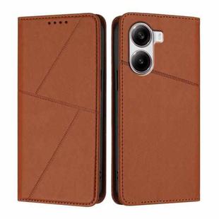 For Xiaomi Poco X7 Pro Strong Magnetic Frosted Flip Leather Phone Case(Coffee Color)