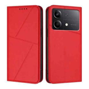 For Xiaomi Poco X6 Neo 5G Strong Magnetic Frosted Flip Leather Phone Case(Red)