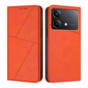 For Xiaomi Poco X6 Neo 5G Strong Magnetic Frosted Flip Leather Phone Case(Orange)