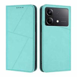 For Xiaomi Poco X6 Neo 5G Strong Magnetic Frosted Flip Leather Phone Case(Light Blue)