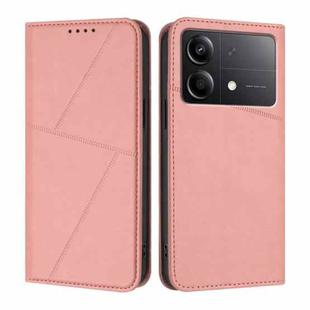 For Xiaomi Poco X6 Neo 5G Strong Magnetic Frosted Flip Leather Phone Case(Pink)