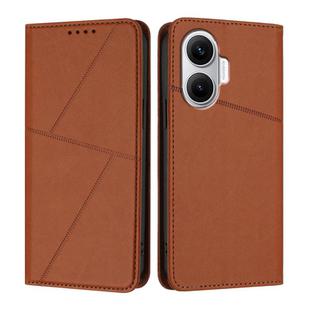 For Xiaomi Poco F7 5G Strong Magnetic Frosted Flip Leather Phone Case(Coffee Color)