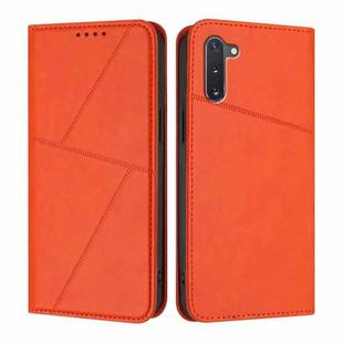For Samsung Galaxy Note10 5G Strong Magnetic Frosted Flip Leather Phone Case(Orange)