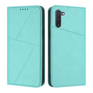 For Samsung Galaxy Note10 5G Strong Magnetic Frosted Flip Leather Phone Case(Light Blue)