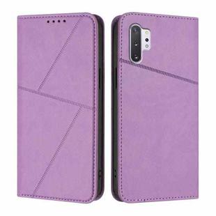 For Samsung Galaxy Note10+ 5G Strong Magnetic Frosted Flip Leather Phone Case(Light Purple)