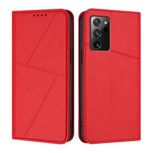 For Samsung Galaxy Note20 5G Strong Magnetic Frosted Flip Leather Phone Case(Red)