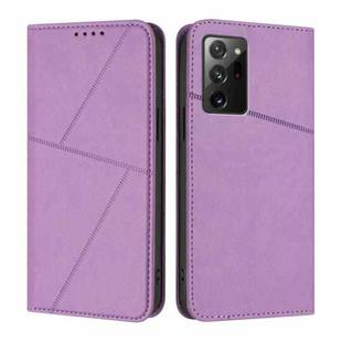 For Samsung Galaxy Note20 5G Strong Magnetic Frosted Flip Leather Phone Case(Light Purple)