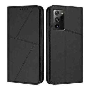For Samsung Galaxy Note20 5G Strong Magnetic Frosted Flip Leather Phone Case(Black)