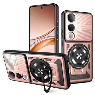 For vivo V50 Lite 5G Armor Rotating Holder MagSafe Phone Case(Rose Gold)