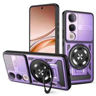 For vivo V50 Lite 5G Armor Rotating Holder MagSafe Phone Case(Purple)
