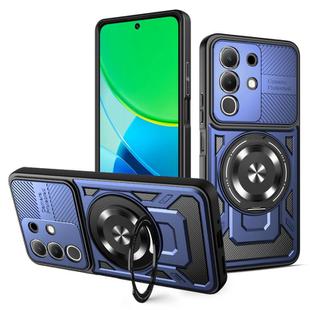 For vivo Y29 4G / T4X 5G Armor Rotating Holder MagSafe Phone Case(Blue)