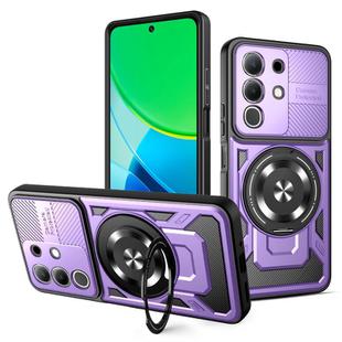 For vivo Y29 4G / T4X 5G Armor Rotating Holder MagSafe Phone Case(Purple)