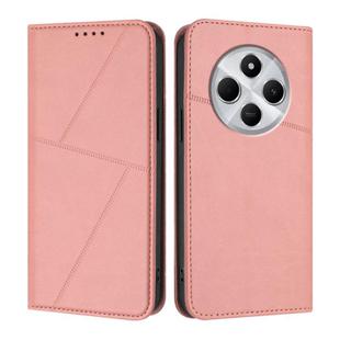 For Redmi 14C 4G / 14R 5G / A4 5G Strong Magnetic Frosted Flip Leather Phone Case(Pink)