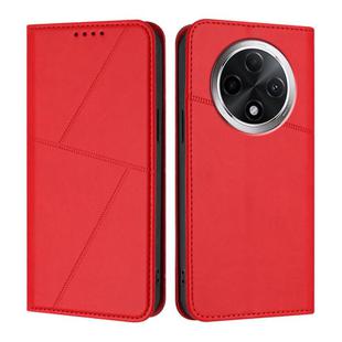 For Redmi A3 Pro Strong Magnetic Frosted Flip Leather Phone Case(Red)