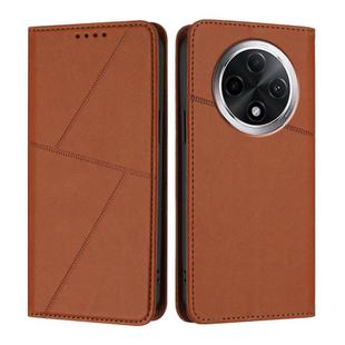 For Redmi A3 Pro Strong Magnetic Frosted Flip Leather Phone Case(Coffee Color)