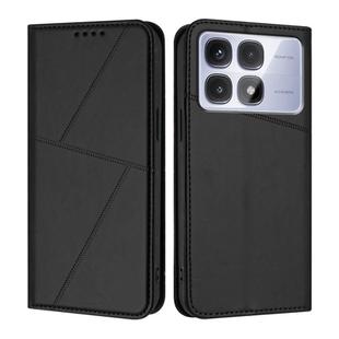 For Redmi K70 Ultra Strong Magnetic Frosted Flip Leather Phone Case(Black)