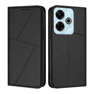 For Redmi 13 4G / 5G Strong Magnetic Frosted Flip Leather Phone Case(Black)