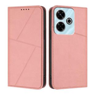 For Redmi 13 4G / 5G Strong Magnetic Frosted Flip Leather Phone Case(Pink)