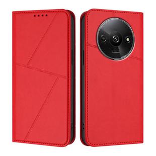For Redmi A3 4G / A3x 4G Strong Magnetic Frosted Flip Leather Phone Case(Red)