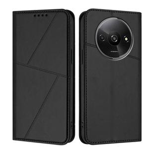 For Redmi A3 4G / A3x 4G Strong Magnetic Frosted Flip Leather Phone Case(Black)