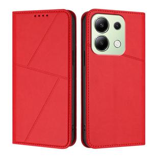 For Redmi Note 13 4G Strong Magnetic Frosted Flip Leather Phone Case(Red)