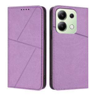 For Redmi Note 13 4G Strong Magnetic Frosted Flip Leather Phone Case(Light Purple)