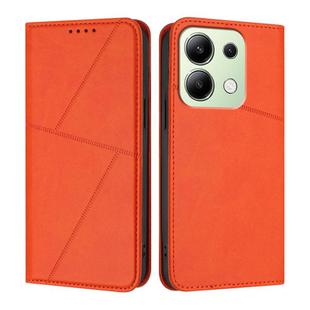 For Redmi Note 13 4G Strong Magnetic Frosted Flip Leather Phone Case(Orange)