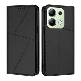 For Redmi Note 13 4G Strong Magnetic Frosted Flip Leather Phone Case(Black)