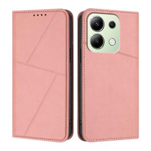 For Redmi Note 13 4G Strong Magnetic Frosted Flip Leather Phone Case(Pink)