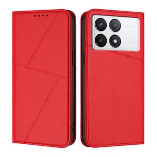 For Xiaomi Poco X6 Pro 5G / Redmi K70E Strong Magnetic Frosted Flip Leather Phone Case(Red)