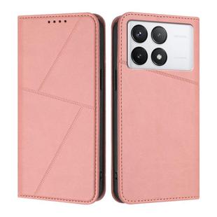 For Xiaomi Poco X6 Pro 5G / Redmi K70E Strong Magnetic Frosted Flip Leather Phone Case(Pink)