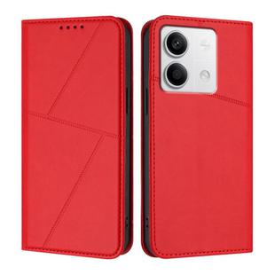 For Redmi Note 13 5G Strong Magnetic Frosted Flip Leather Phone Case(Red)