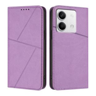 For Redmi Note 13 5G Strong Magnetic Frosted Flip Leather Phone Case(Light Purple)