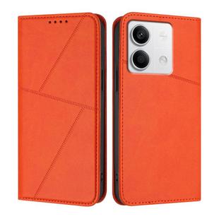 For Redmi Note 13 5G Strong Magnetic Frosted Flip Leather Phone Case(Orange)