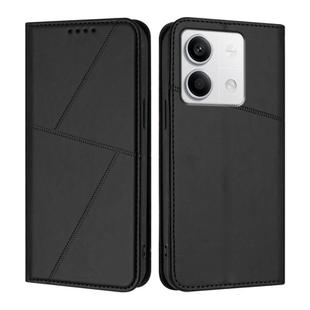 For Redmi Note 13 5G Strong Magnetic Frosted Flip Leather Phone Case(Black)