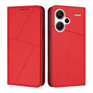 For Redmi Note 13 Pro+ Strong Magnetic Frosted Flip Leather Phone Case(Red)