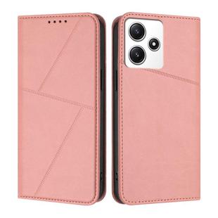 For Redmi 12 4G / 5G Strong Magnetic Frosted Flip Leather Phone Case(Pink)