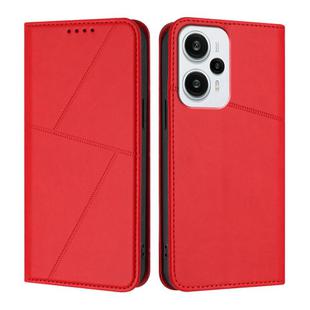 For Xiaomi Poco F5 / Redmi Note 12 Turbo Strong Magnetic Frosted Flip Leather Phone Case(Red)