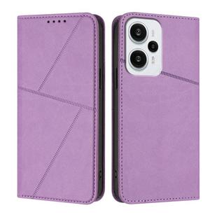 For Xiaomi Poco F5 / Redmi Note 12 Turbo Strong Magnetic Frosted Flip Leather Phone Case(Light Purple)