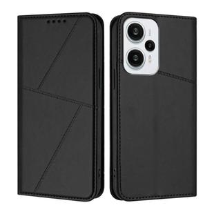 For Xiaomi Poco F5 / Redmi Note 12 Turbo Strong Magnetic Frosted Flip Leather Phone Case(Black)