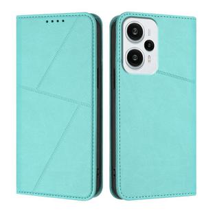 For Xiaomi Poco F5 / Redmi Note 12 Turbo Strong Magnetic Frosted Flip Leather Phone Case(Light Blue)