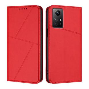 For Redmi Note 12S Strong Magnetic Frosted Flip Leather Phone Case(Red)