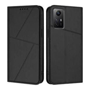 For Redmi Note 12S Strong Magnetic Frosted Flip Leather Phone Case(Black)