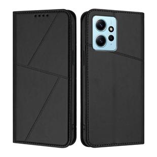 For Redmi Note 12 4G Global Strong Magnetic Frosted Flip Leather Phone Case(Black)