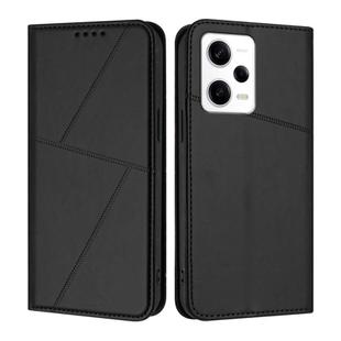 For Redmi Note 12 Pro+ Global Strong Magnetic Frosted Flip Leather Phone Case(Black)